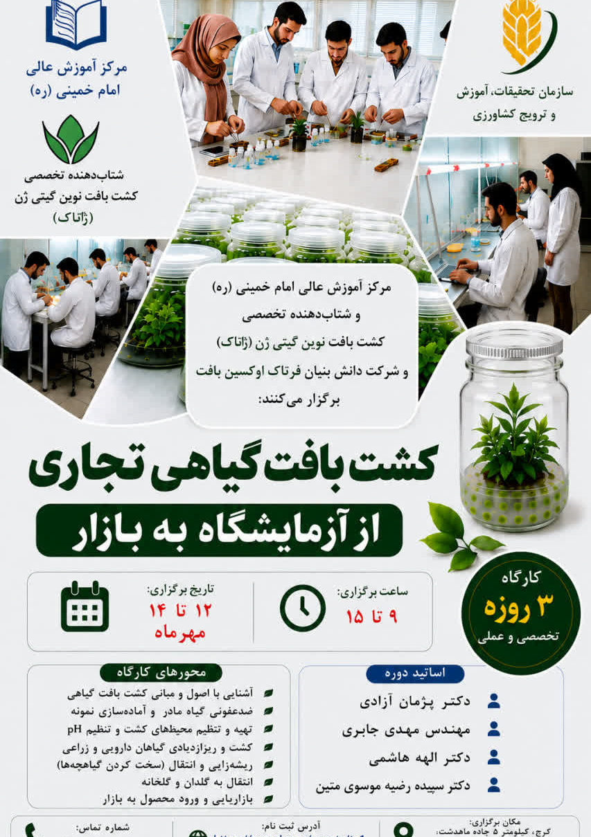 کشت بافت گیاهی تجاری از آزمایشگاه به بازار
