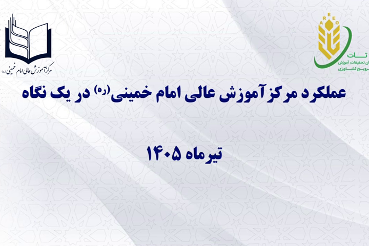 عملکرد مرکز آموزش عالی امام خمینی(ره) در تیر ماه 1405